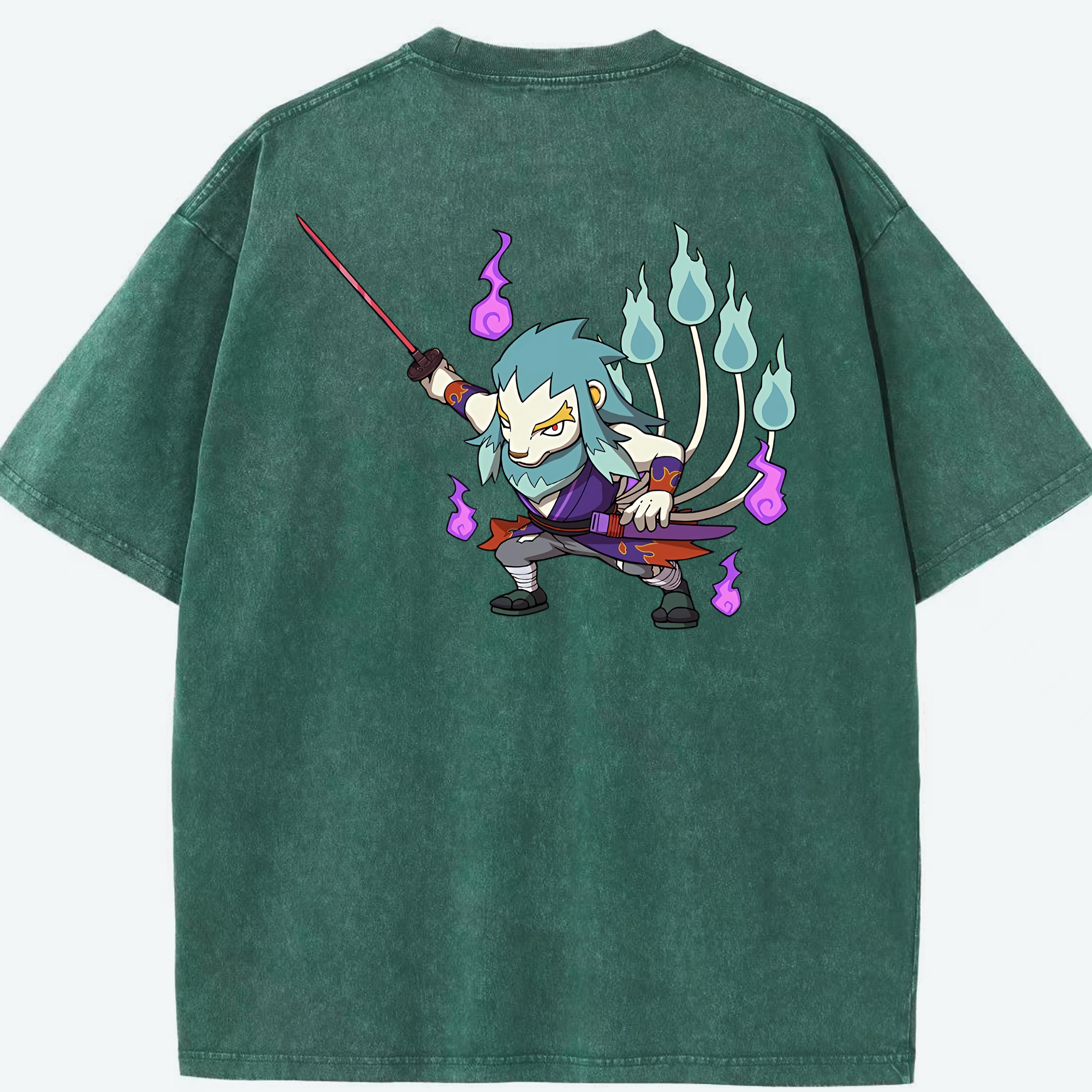（画像用） 妖怪ウォッチ Yo-kai Watch 綿100% ヴィンテージ風 半袖Tシャツ（背面プリント）